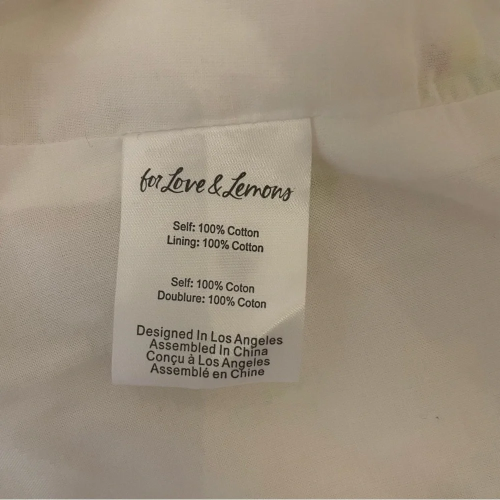 For Love & Lemons Abby Crop Top Blouse Small NWT Embroidered White Yellow Daisy - Picture 11 of 14